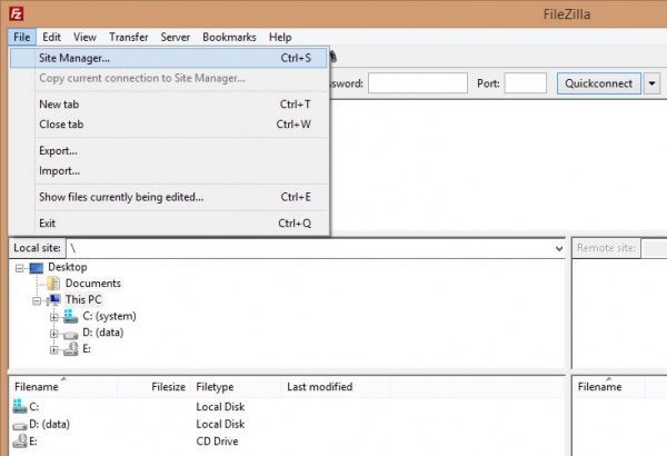 FileZilla - �������� ����